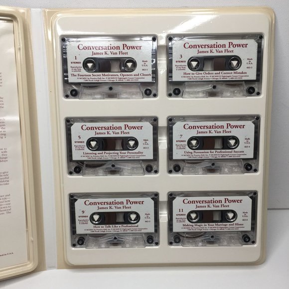 Nightingale Conant Conversation Power James K. Van Fleet 6 Cassettes Audio Tapes - Picture 3 of 7